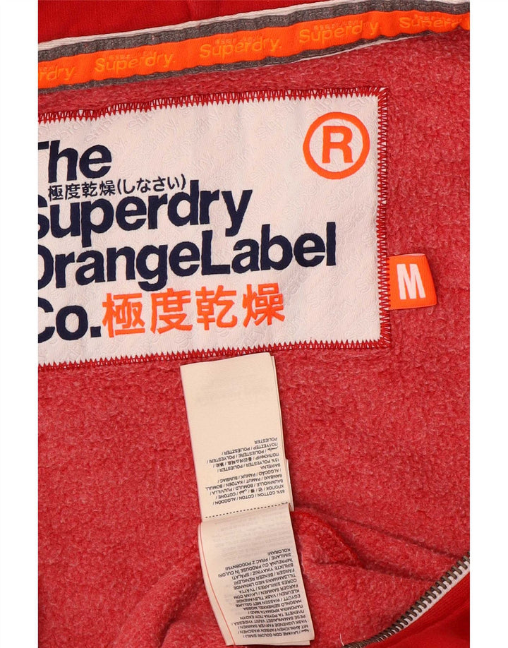 Pulover Superdry pentru bărbați, cu fermoar, bumbac roșu mediu