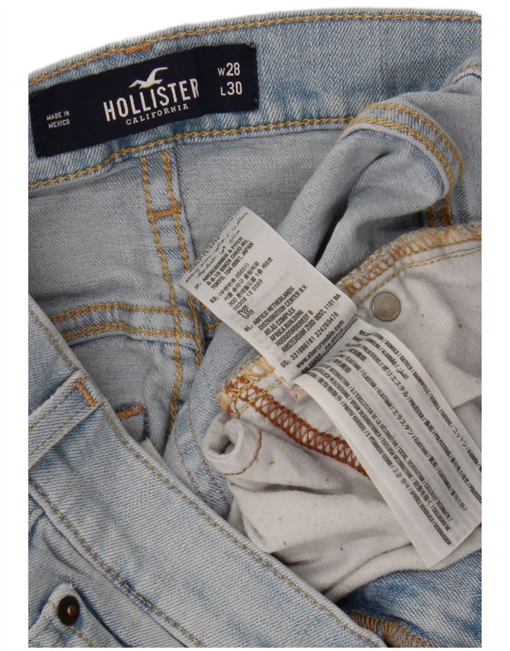 Blugi super skinny de damă HOLLISTER Distressed W28 L30 Bumbac albastru