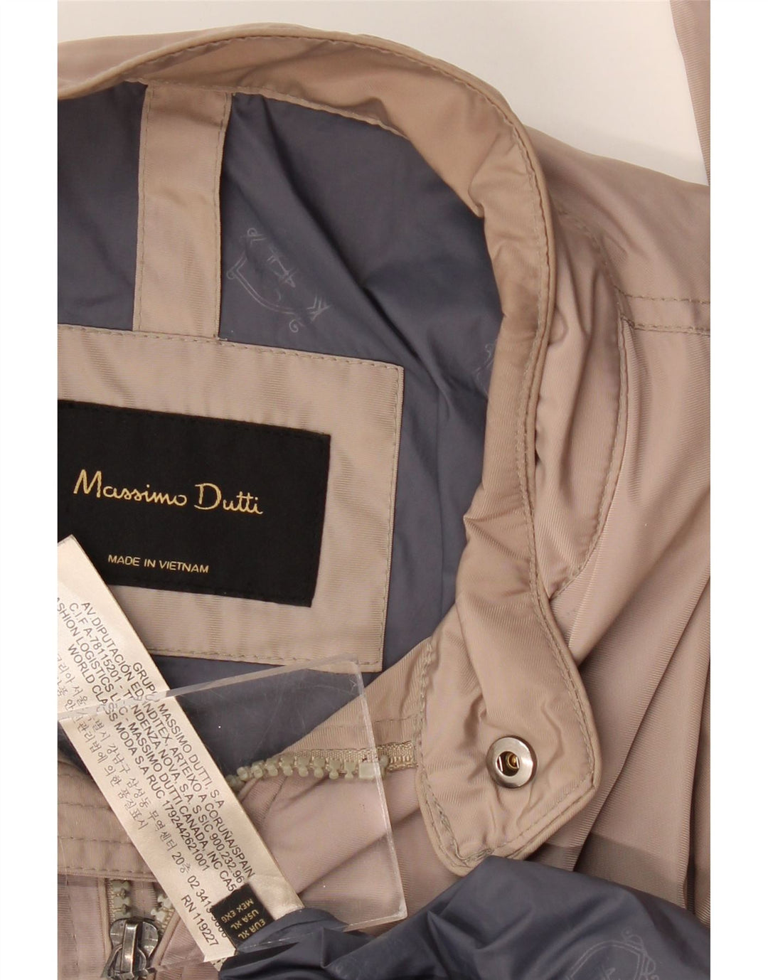 Jachetă Bomber Massimo Dutti pentru bărbați UK 42 XL, bej, nailon