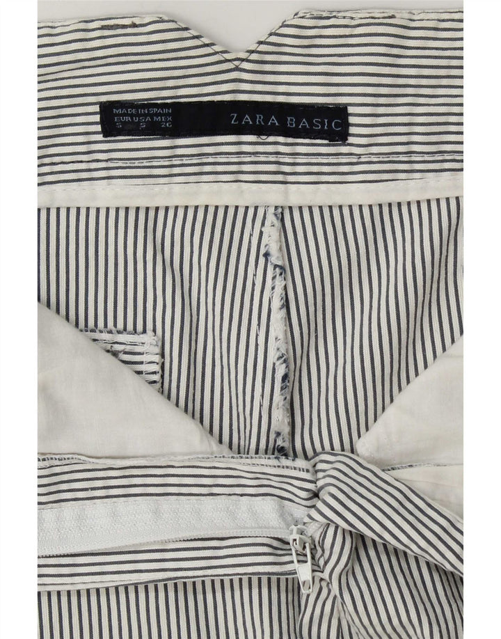 Pantaloni scurți chino pentru femei Zara mici W27, alb, cu dungi