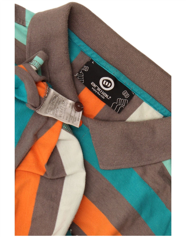 Tricou polo Animal pentru bărbați, poliester cu dungi mari, multicolore