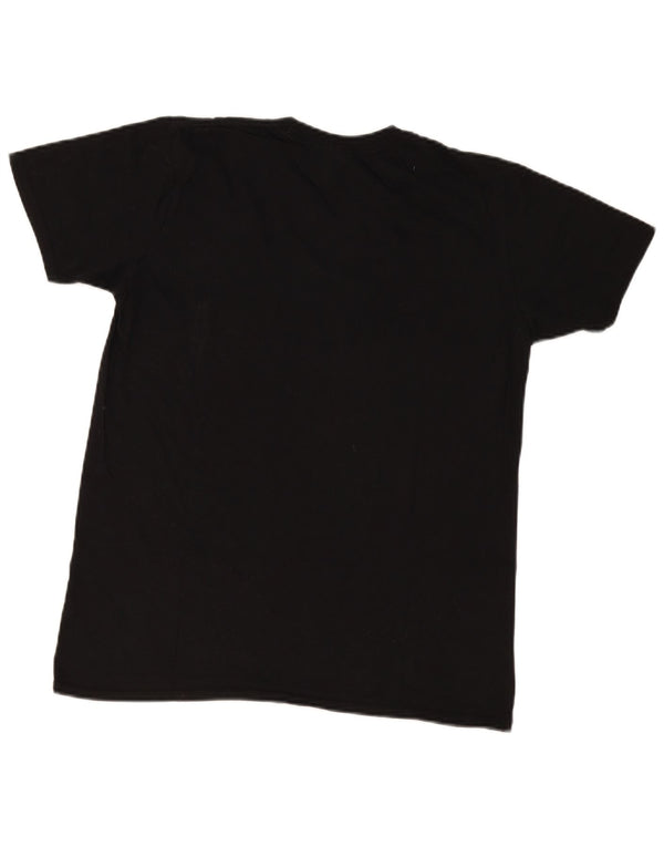 Tricou cu grafică obișnuită pentru bărbați vintage Top mediu negru bumbac