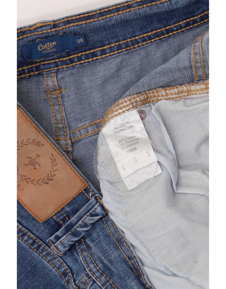 Cotton Traders Blugi slim obișnuiți pentru bărbați W38 L27 Albastru