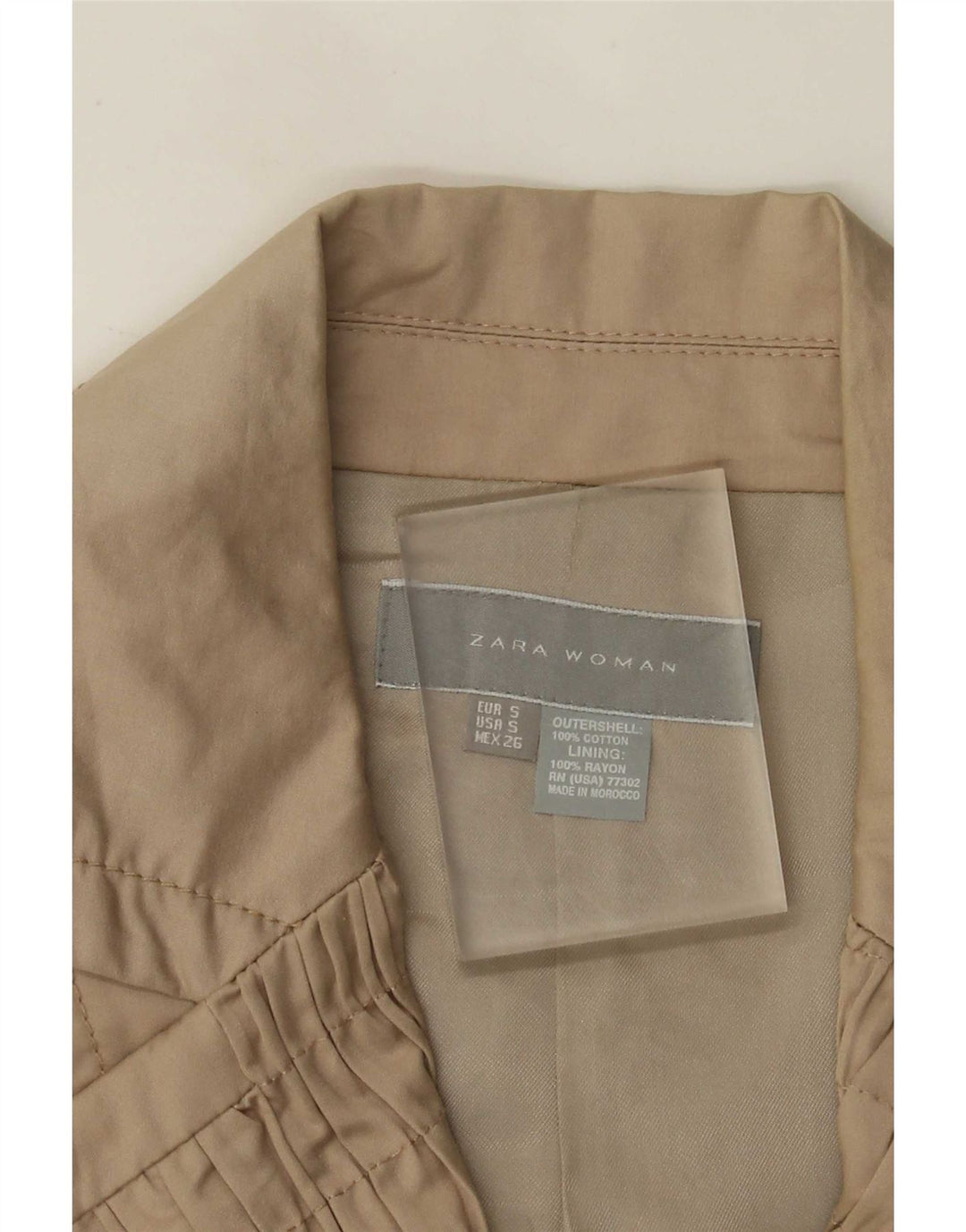 Jachetă Blazer pentru Damă Zara UK 8 Mic Bej Bumbac