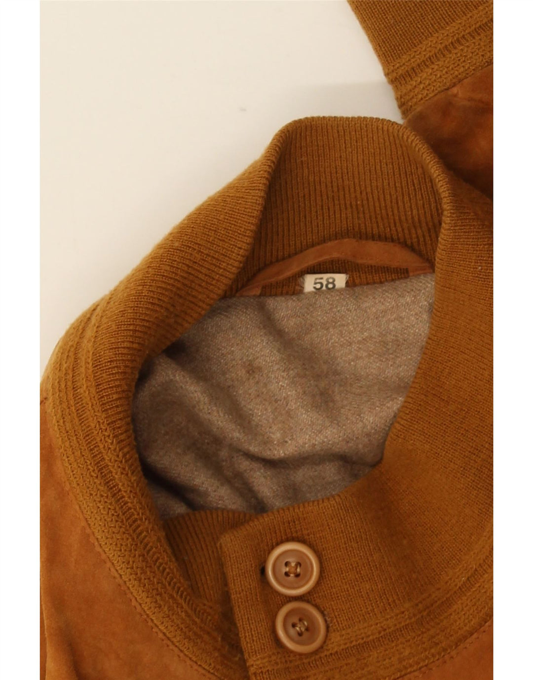 Bomber vintage pentru bărbați din piele intoarsa UK 40 mare maro