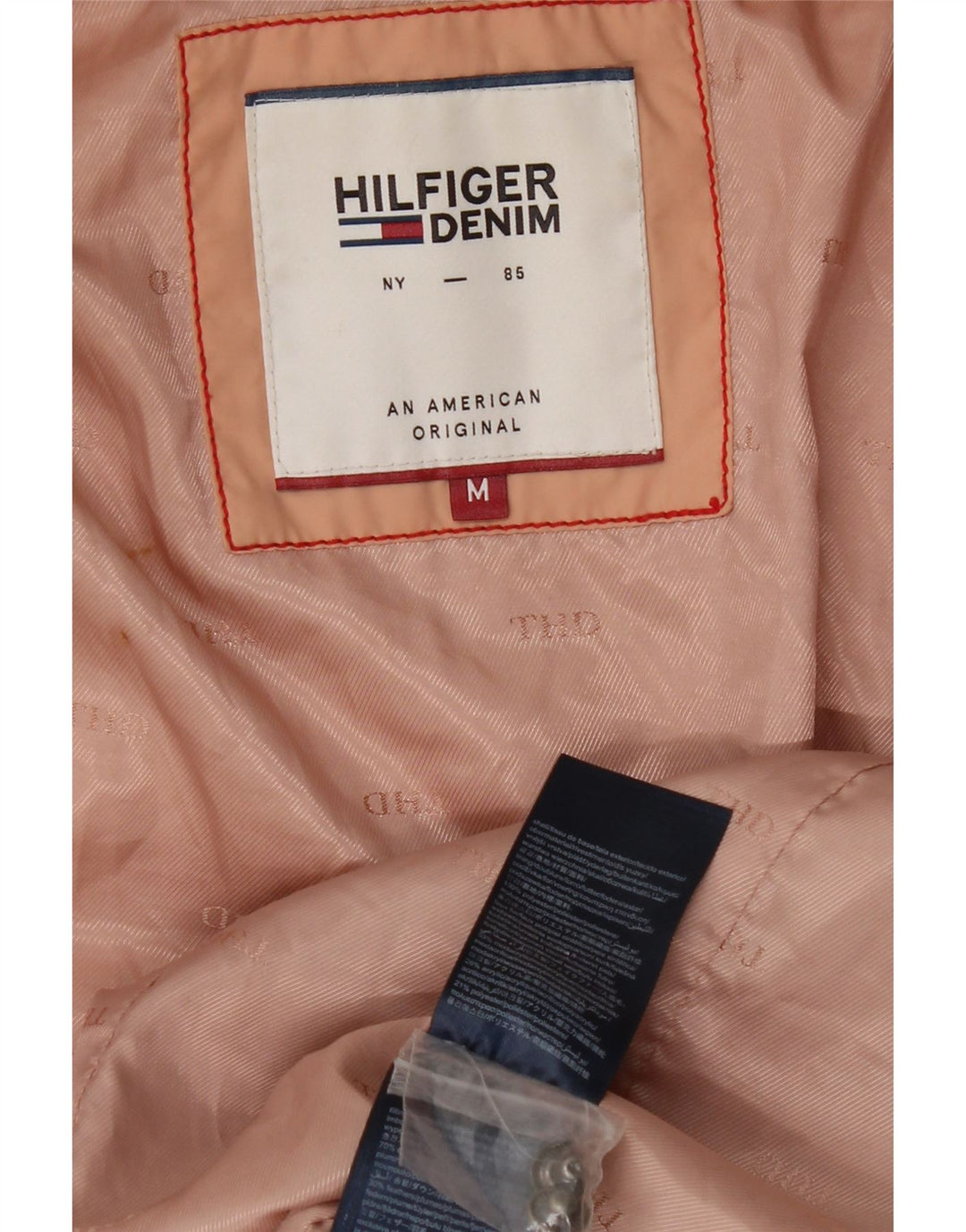 TOMMY HILFIGER Womens Padded Jacket UK 14 Medium Orange Polyester Winter