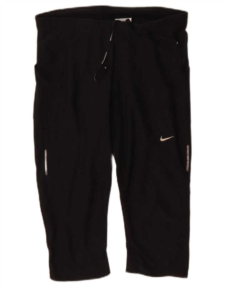 Pantaloni de trening NIKE Dri Fit Capri pentru femei UK 14 Poliester negru mare