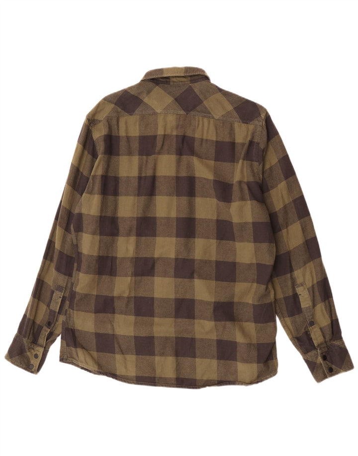 Cămașă de flanel pentru bărbați Hugo Boss, mare kaki, bumbac