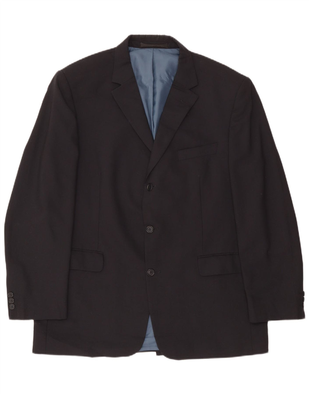 Jachetă pentru bărbați Marks & Spencer pentru bărbați, cu 3 nasturi, UK 44 XL, poliester bleumarin