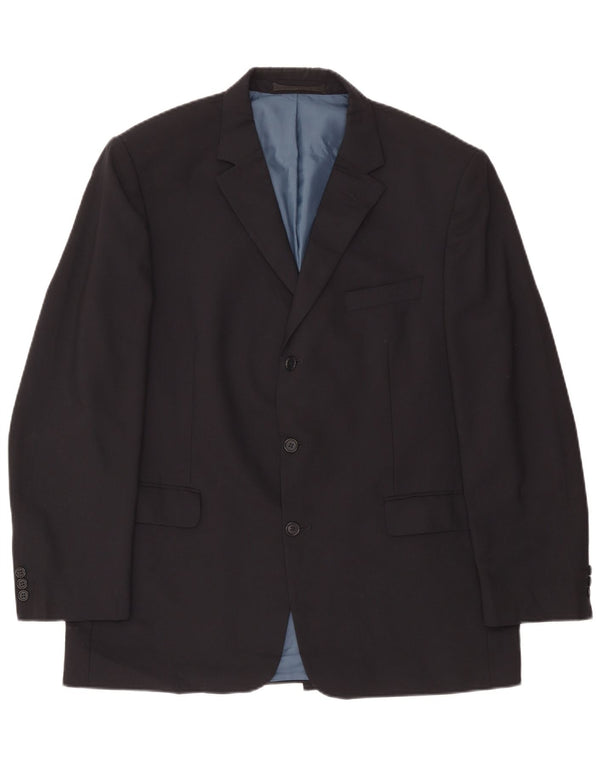 Jachetă pentru bărbați Marks & Spencer pentru bărbați, cu 3 nasturi, UK 44 XL, poliester bleumarin