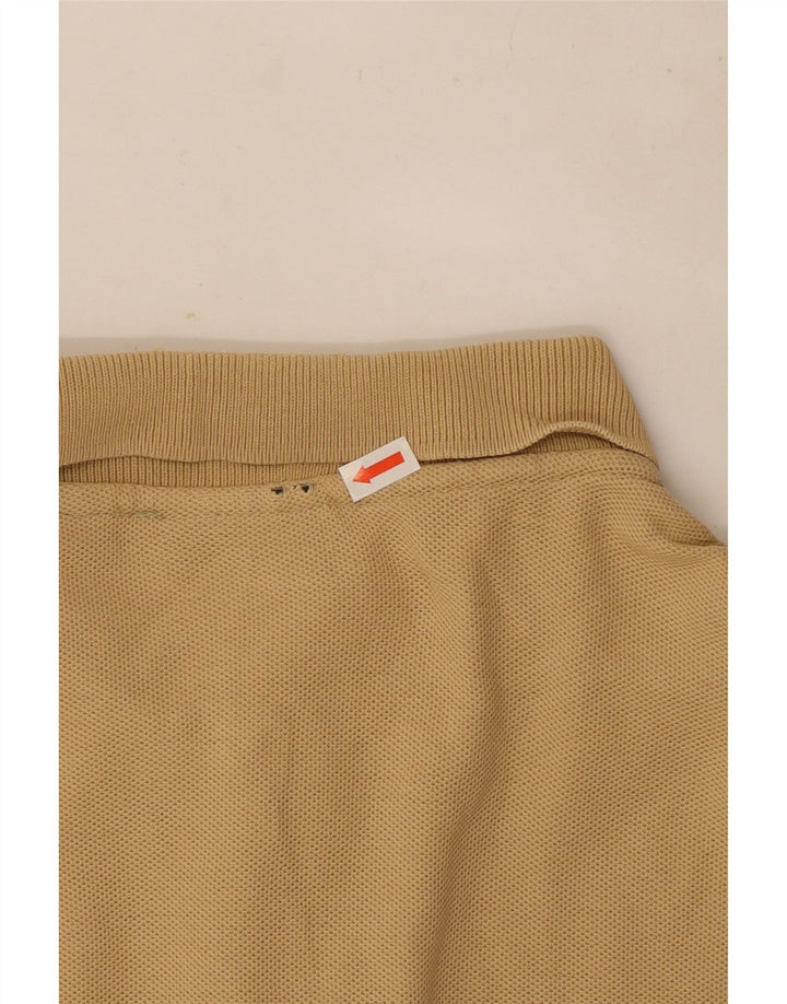 Tricou polo Fila pentru bărbați cu mânecă lungă, bumbac mediu bej
