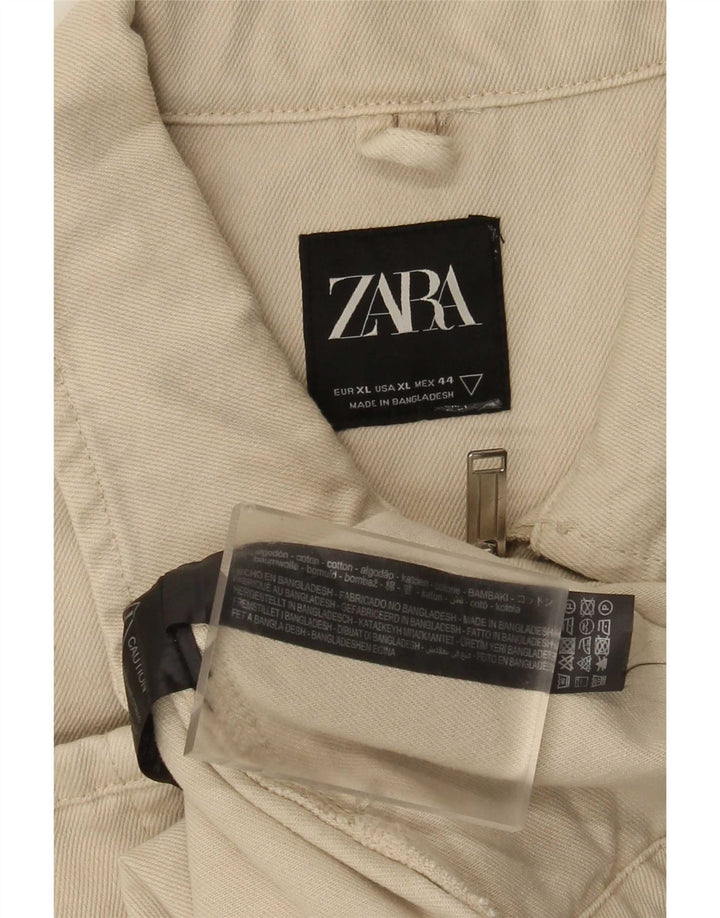 Jachetă pentru bărbați Zara UK 42 XL, bumbac, bej