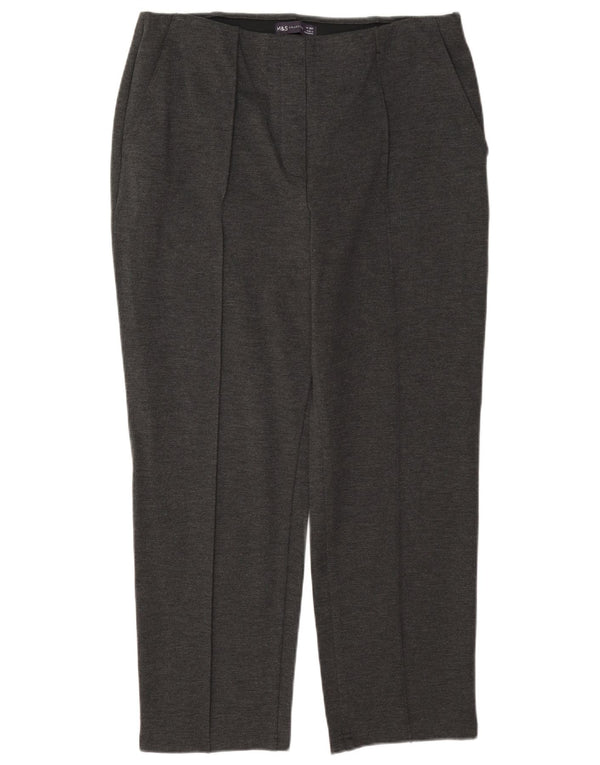Pantaloni casual drepti pentru femei Marks & Spencer UK 14 Large W34 L27 Gri