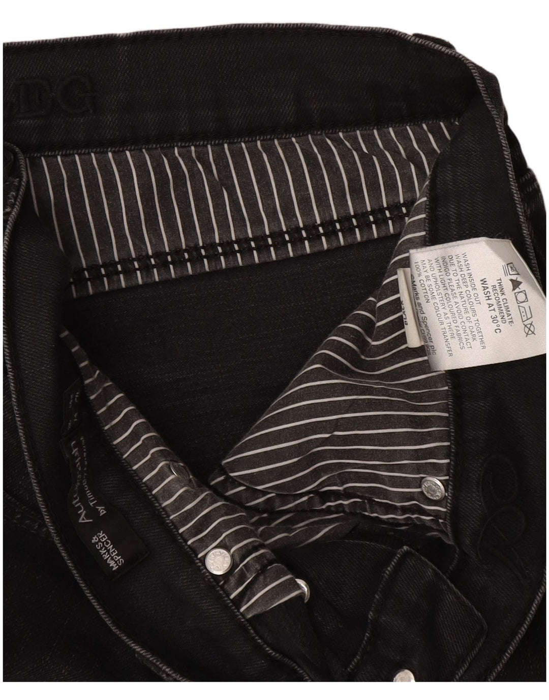 Blugi drepti pentru bărbați Marks & Spencer Autograph W34 L29 bumbac negru