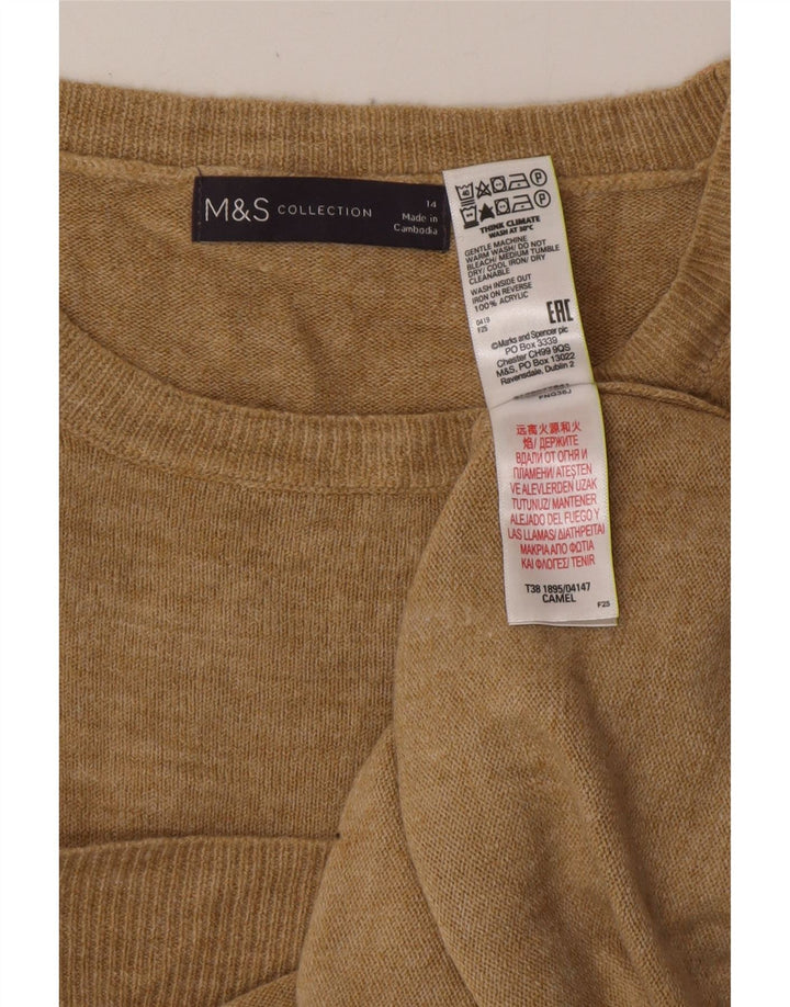 MARKS & SPENCER Pulover pentru femei UK 14 Medium Bej Acrilic