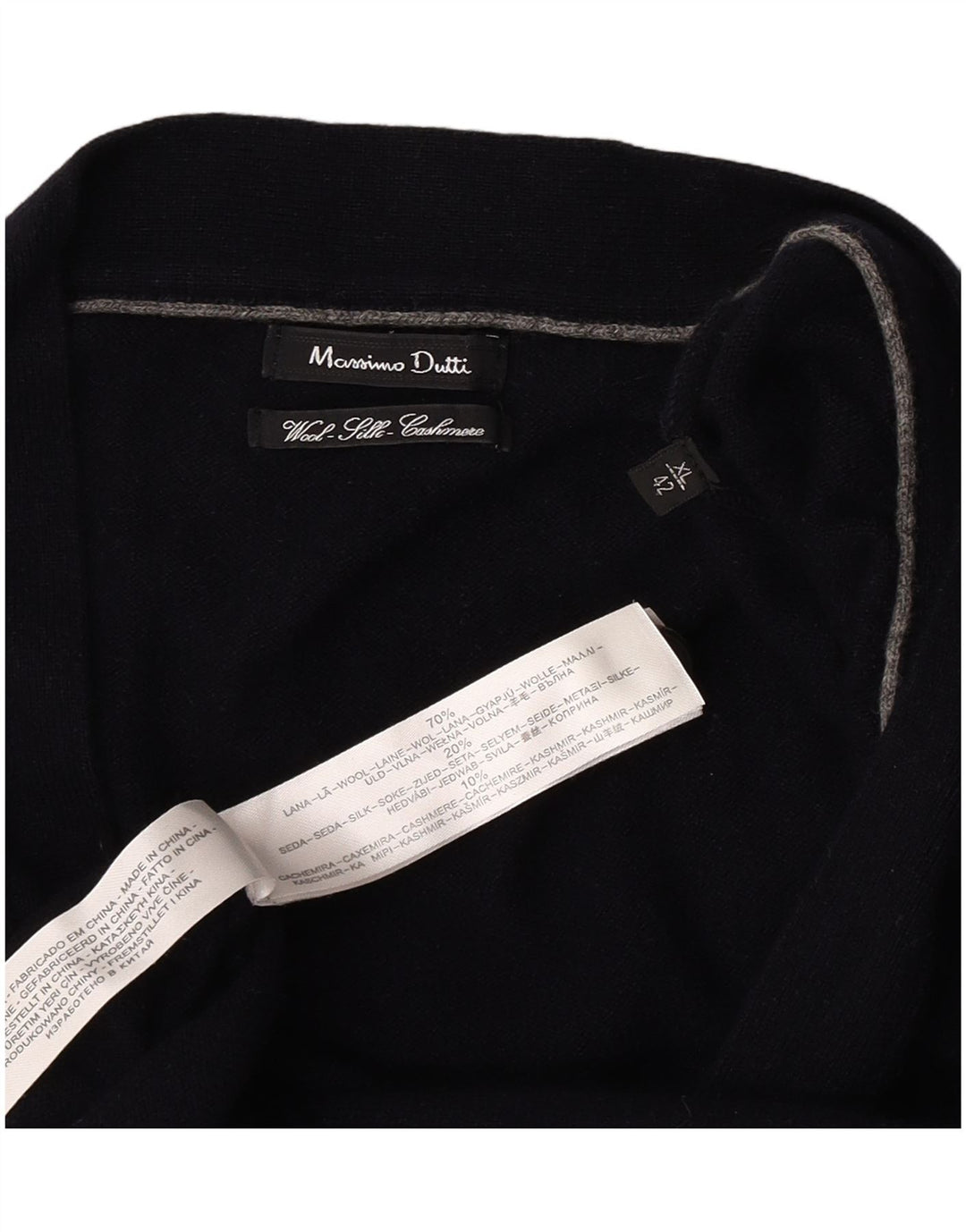 Pulover cardigan pentru bărbați Massimo Dutti XL Lână bleumarin