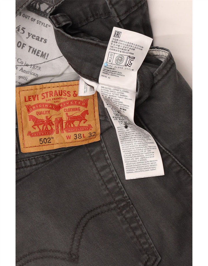 Blugi conici pentru bărbați Levi's 502 W38 L32 bumbac gri