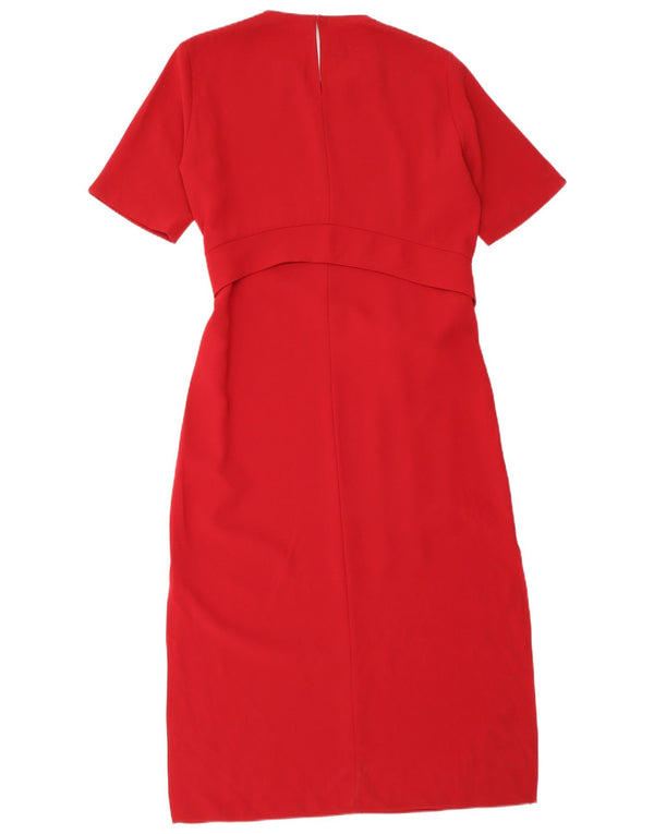 Rochie Maxi pentru Damă Zara UK 14 Poliester Roșu Mediu