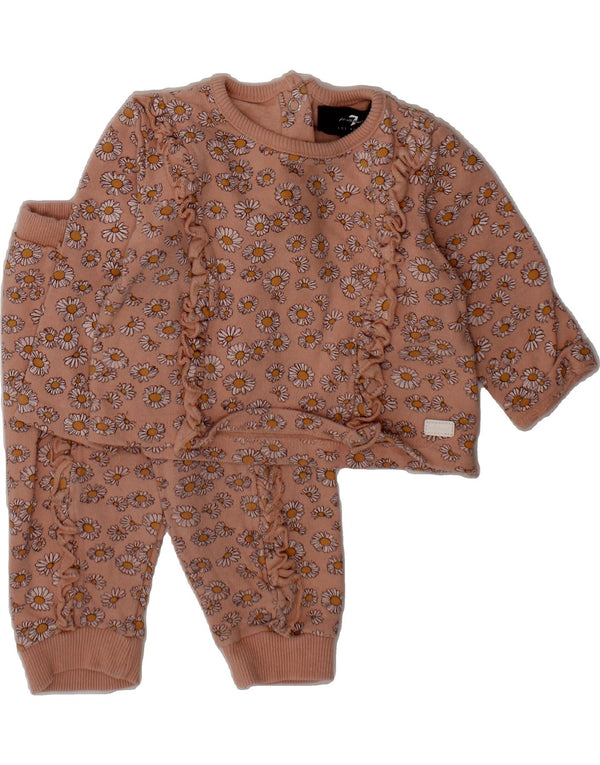 7 FOR ALL MANKIND Baby Girls Full Tracksuit 3-6 Months  Beige Floral