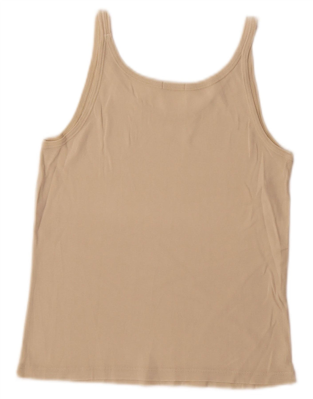 Benetton Womens Cami Top UK 10 Small Beige Bumbac