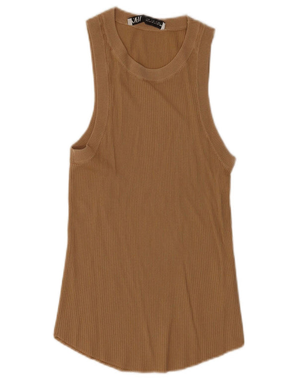 Vest Vest Top Femei Zara UK 12 Maro Mediu Poliester