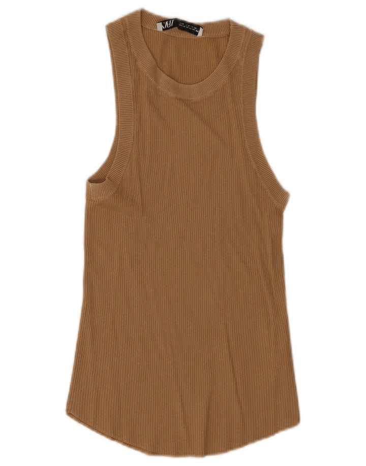 Vest Vest Top Femei Zara UK 12 Maro Mediu Poliester