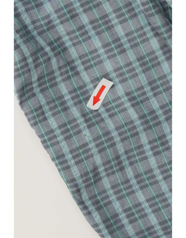 Pantaloni chino vintage pentru bărbați L29 L31 poliester cu carouri albastre