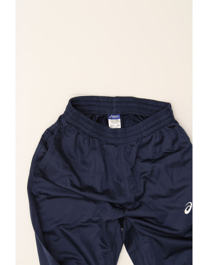 ASICS Mens Tracksuit Trousers Small  Navy Blue Polyester Vintage Asics and Second-Hand Asics from Messina Hembry 