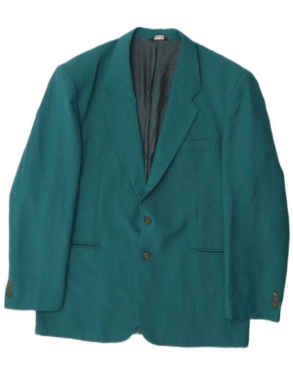 Jachetă vintage pentru bărbați cu 2 nasturi IT 54 2XL Lână albastră