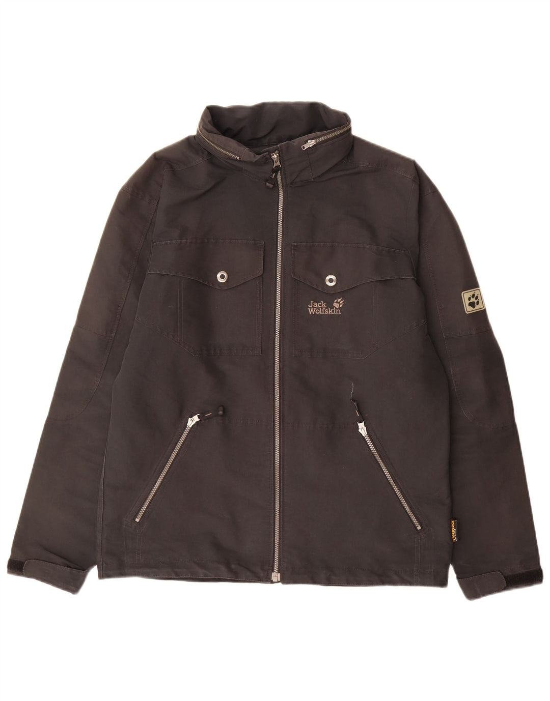 Jack Wolfskin Jachetă de ploaie cu glugă pentru bărbați UK 36/38 Poliester mediu negru