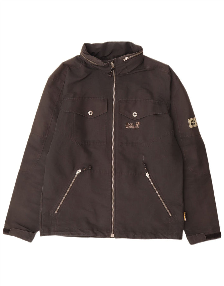 Jack Wolfskin Jachetă de ploaie cu glugă pentru bărbați UK 36/38 Poliester mediu negru