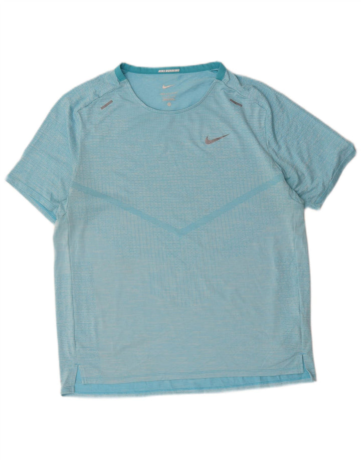 Tricou Nike Dri Fit pentru bărbați Top mare, albastru, poliester cu dungi