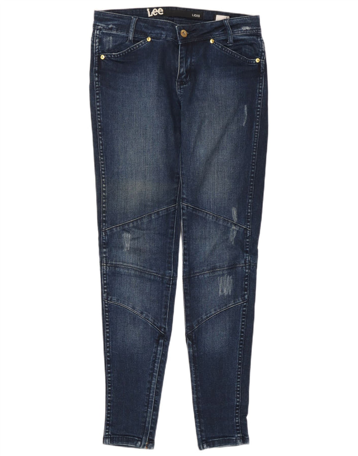 Blugi skinny Lee pentru femei Licks distressed US 9 Medium W30 L30 Bleumarin