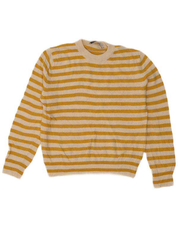 Pulover pentru damă Zara, cu gât turnut, Marea Britanie 10, cu dungi galbene mici