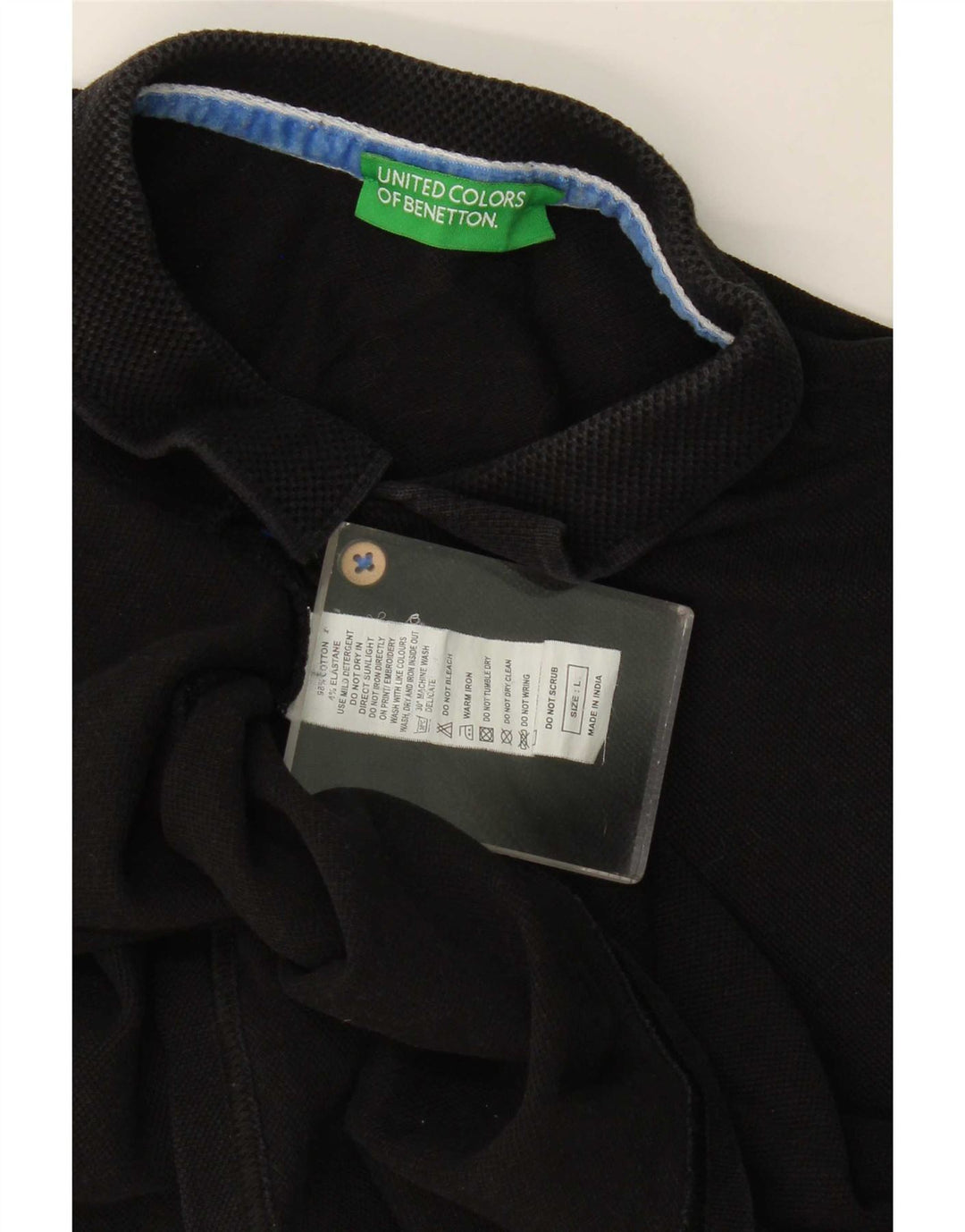 Tricou polo pentru bărbați Benetton, mare, negru, bumbac