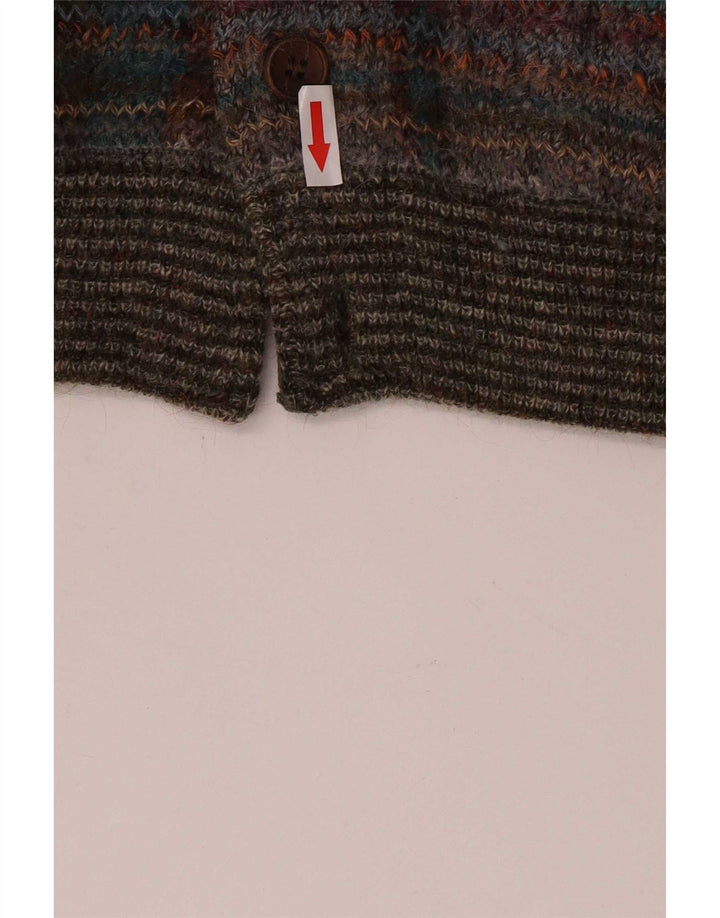 Pulover Cardigan Vintage pentru bărbați IT 52 Lână cu carouri, multicoloră, mare