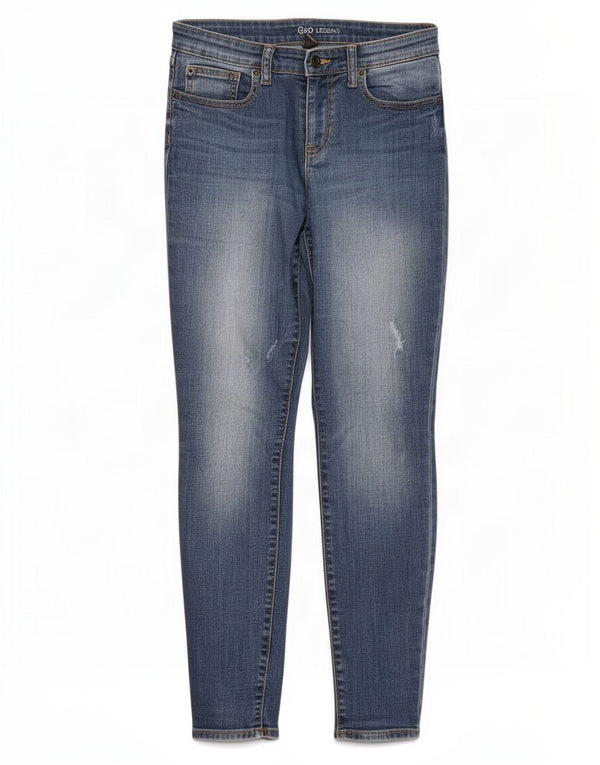 Gap Blugi skinny cu jambiere învechite pentru femei UK 12 Medium L32 L29 Bumbac albastru