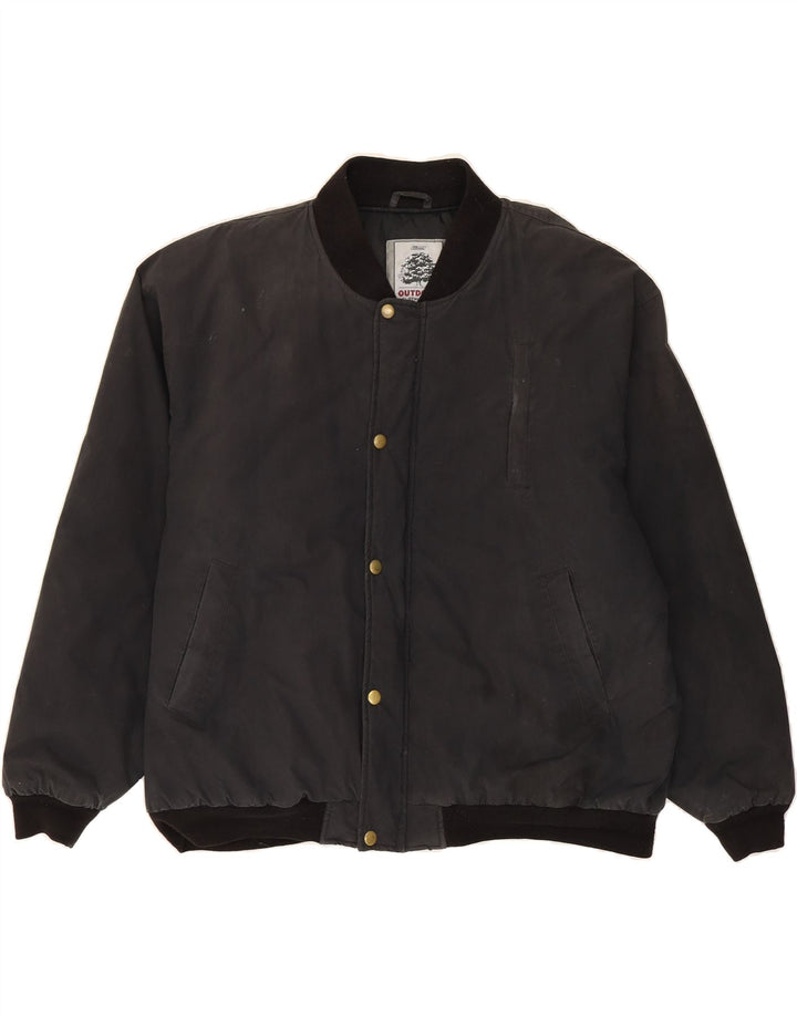 ST. BERNARD Mens Bomber Jacket UK 42 XL Black Polyester Vintage St. Bernard and Second-Hand St. Bernard from Messina Hembry 