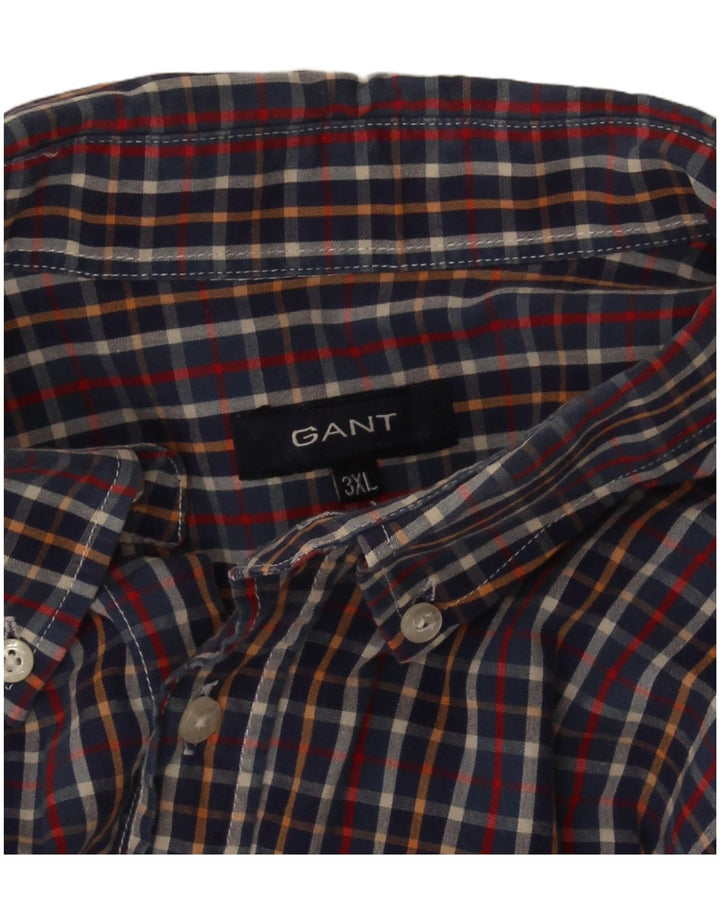 Cămașă cu mânecă scurtă pentru bărbați Gant, cu formă regulată, 3XL, albastru, carouri