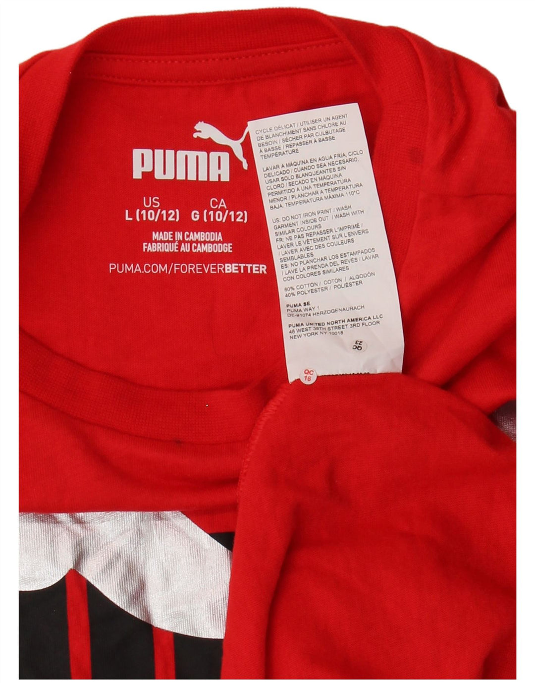 Tricou grafic Puma pentru băieți Top 10-11 ani bumbac roșu