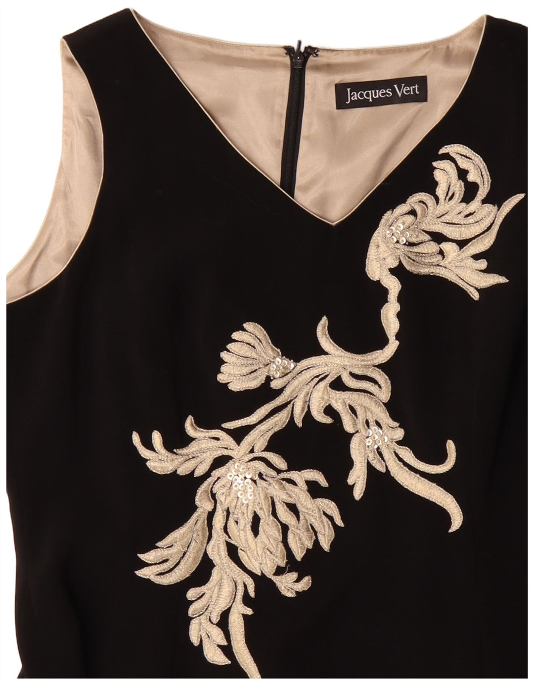 Rochie maxi fără mâneci pentru femei JACQUES VERT UK 14 Poliester negru mare