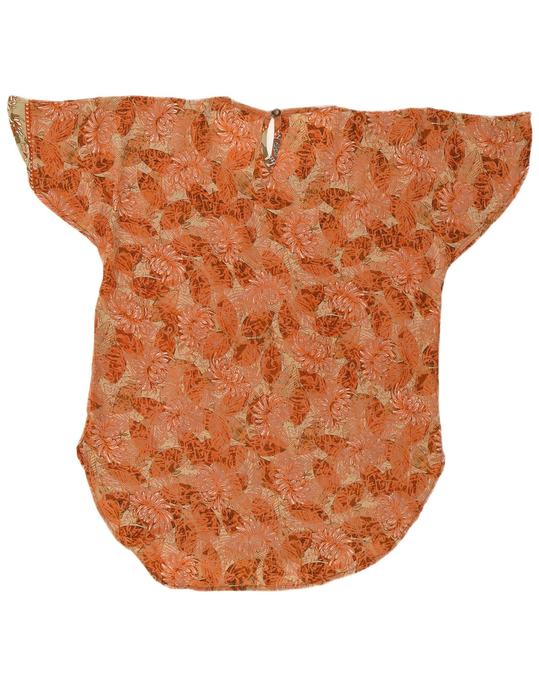 Bluză supradimensionată pentru femei LAS MAREADAS Top UK 10 Small Orange Floral Silk