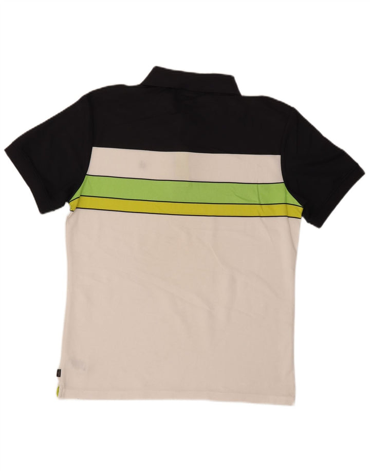 Cămașă polo Calvin Klein pentru bărbați, alb mediu, poliester color bloc