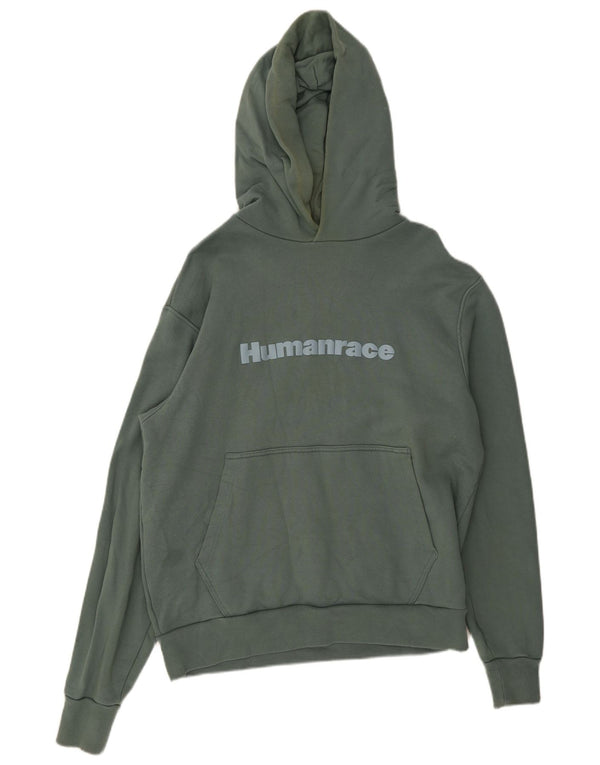 Adidas Humanrace Graphic Hoodie Jumper mare, verde, bumbac