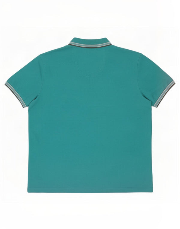 Tricou polo pentru bărbați Hugo Boss 3XL, bumbac cu dungi turcoaz