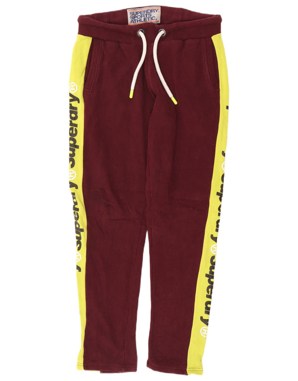 Pantaloni de trening grafic pentru bărbați Superdry, color burgund mediu