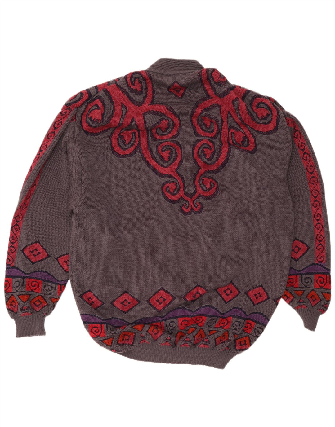 Pulover cardigan supradimensionat pentru femei Oskar Haug UK 16 mare, gri, geometric