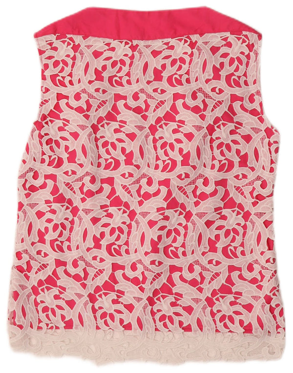 Bluză supradimensionată fără mâneci pentru femei NARACAMICIE UK 16, mare, roz, floral