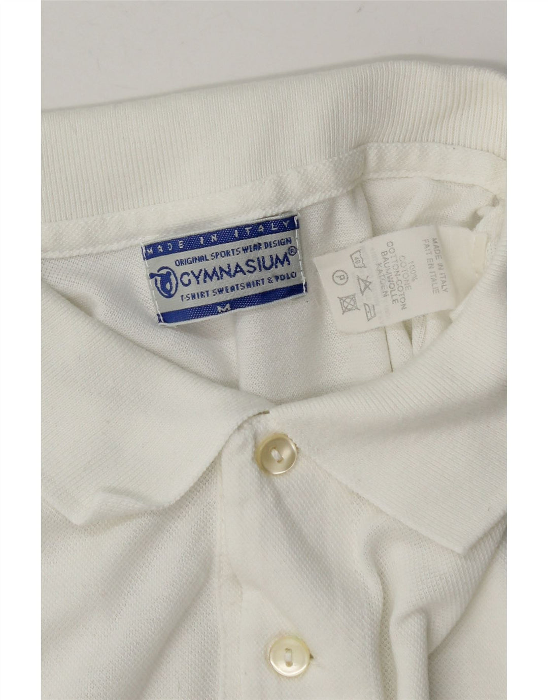 Tricou polo pentru bărbați Gymnasium, bumbac alb mediu