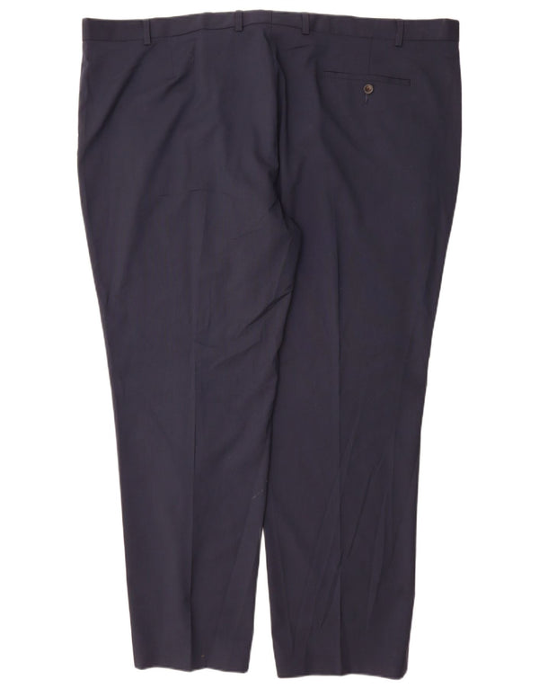 Pantaloni de costum drepți croiți pentru bărbați Marks & Spencer L48 L31 bleumarin
